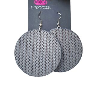3/$12 Gray Vegan Leather Earrings